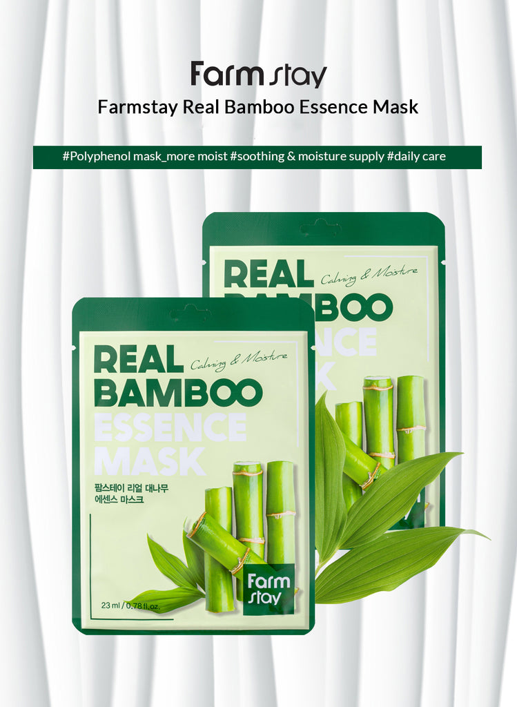 Farmstay Real Bamboo Essence Mask - Korea Korean Face Mask Sheet - Ushops