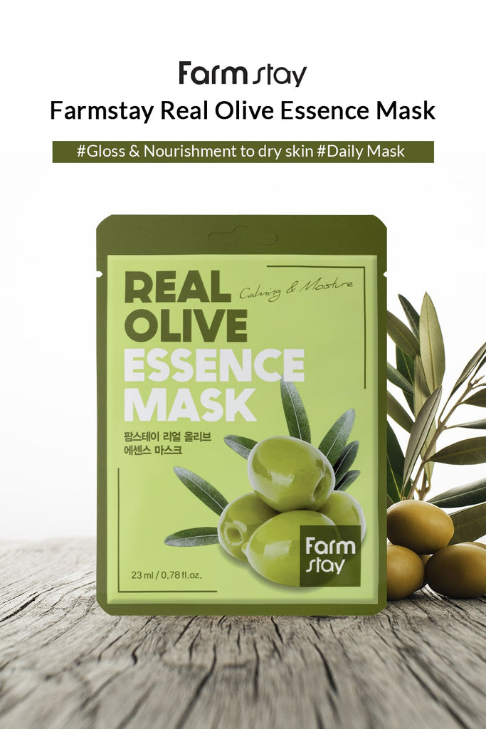 Farmstay Real Olive Essence Mask - Korea Korean Face Mask Sheet - Ushops