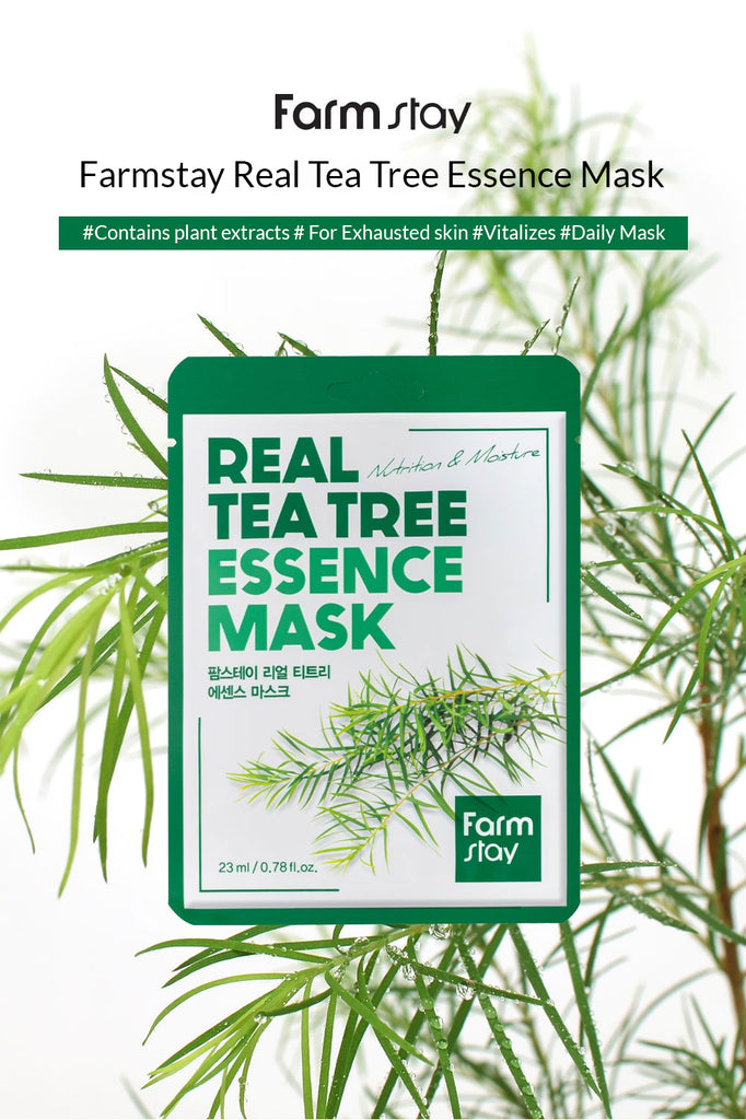 Farmstay Real Tea Tree Essence Mask - Korea Korean Face Mask Sheet - Ushops