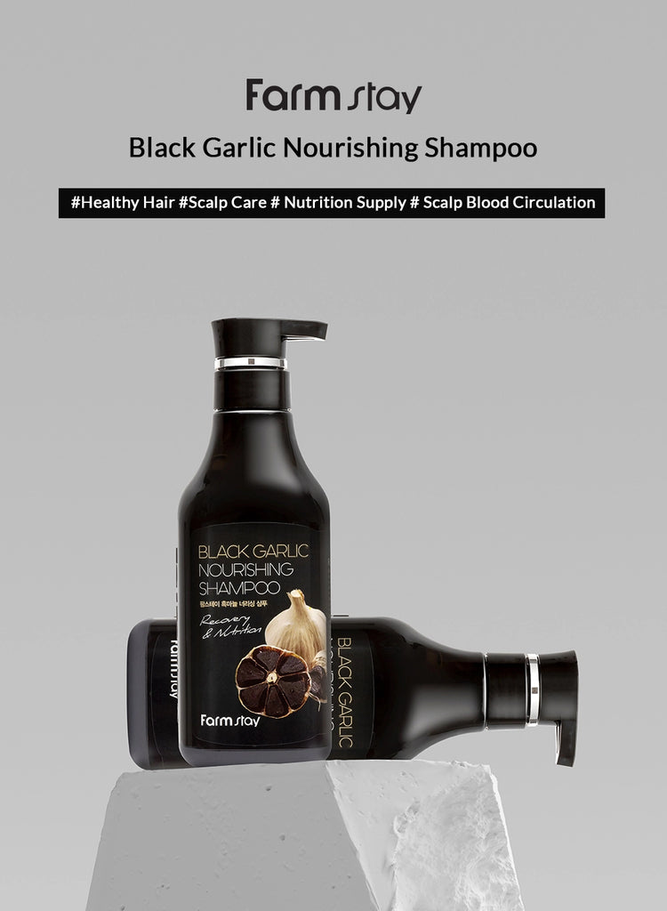 Farmstay Black Garlic Nourishing Shampoo - Ushops - Hair loss Shampoo - Korea Shampoo