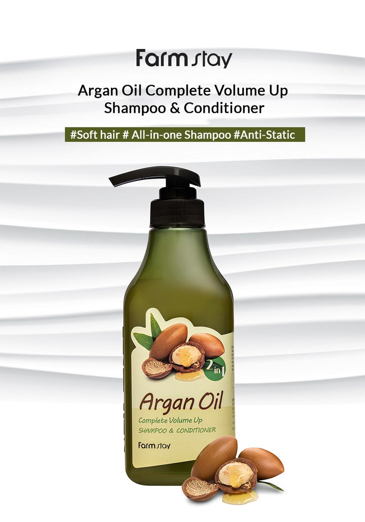 Farmstay Argan Oil Complete Volume Up Shampoo & Conditioner - 2in1 Shampoo - Korea Shampoo - Ushops