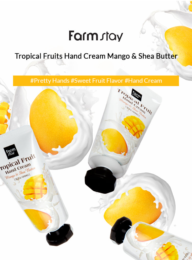 Farmstay Tropical Fruits Hand Cream Mango & Shea Butter - Korea Korean Skincare - Ushops