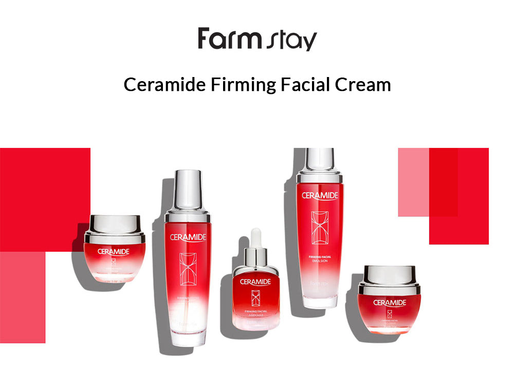 Farmstay Ceramide Firming Facial Cream - Korea Day Cream - Ushops - Skincare