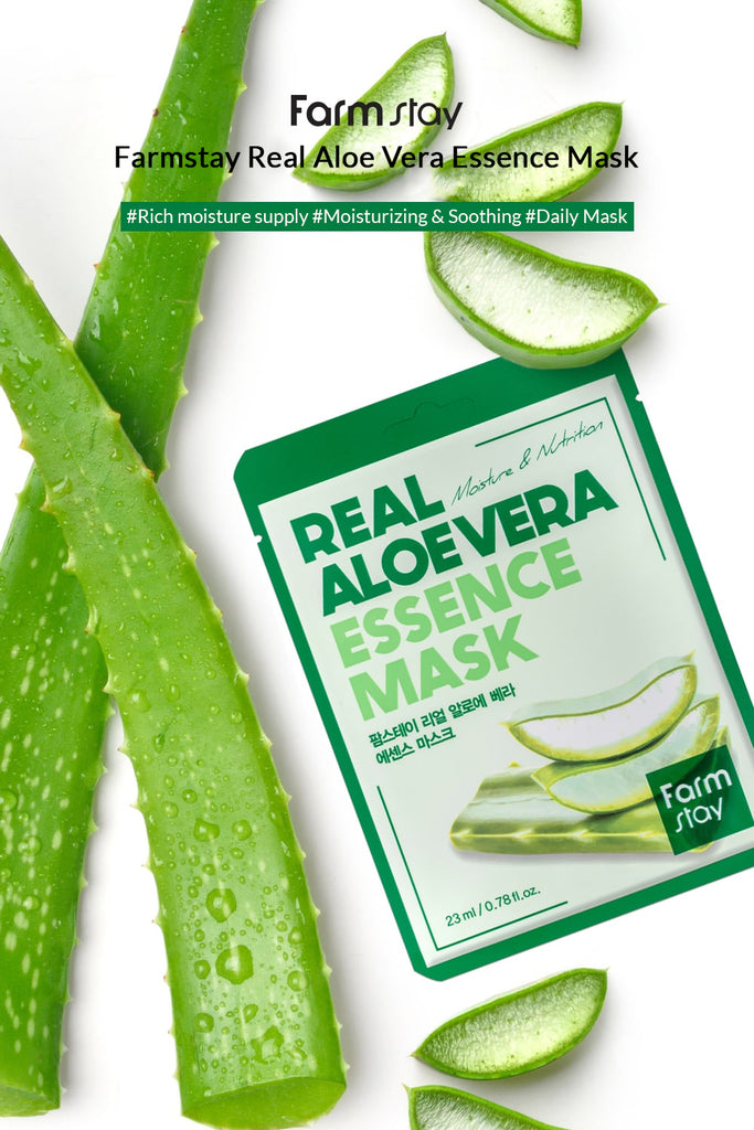 Farmstay Real Aloe Vera Essence Mask - Korea Korean Face Mask Sheet - Ushops