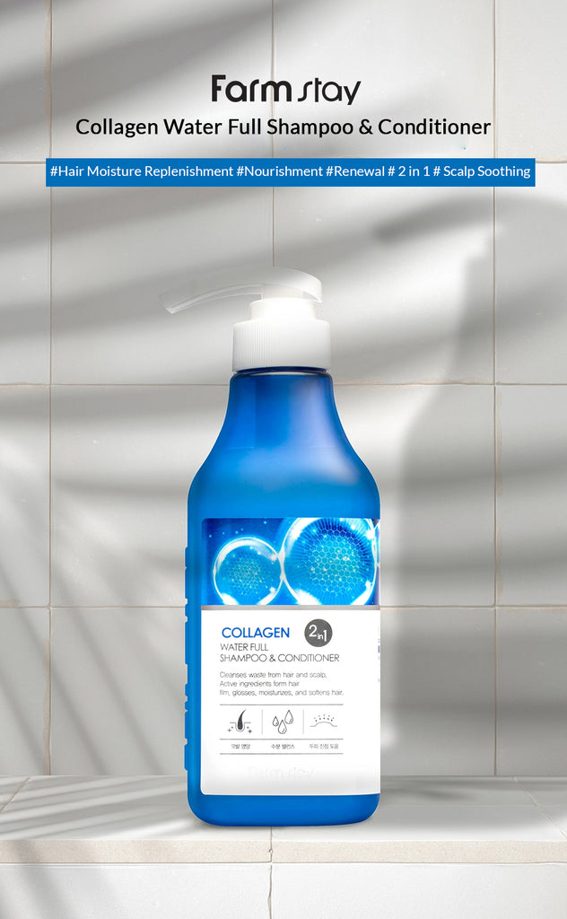Farmstay Collagen Water Full Shampoo & Conditioner 2in1 - Hair care Korea Korean - Ushops