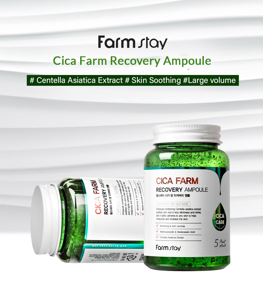 Farmstay Cica Farm Recovery Ampoule - Korea Face care Serum - Ushops - Centella Asiatica