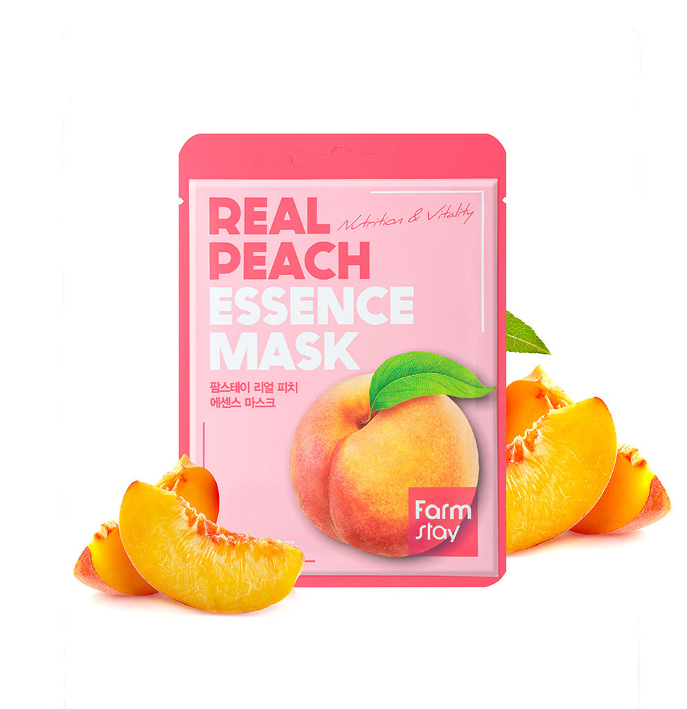 Farmstay Real Peach Essence Mask - Korea Korean Face Mask Sheet - Ushops