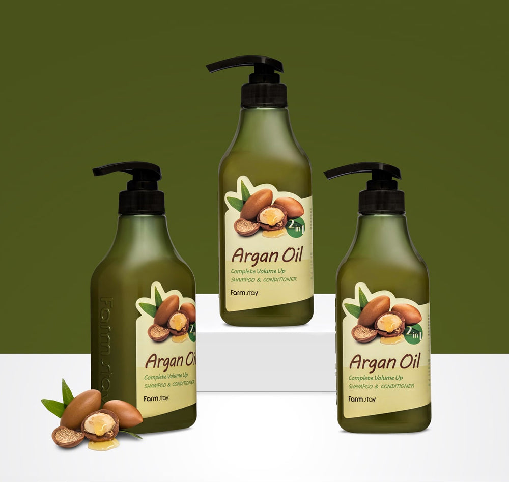 Farmstay Argan Oil Complete Volume Up Shampoo & Conditioner - 2in1 Shampoo - Korea Shampoo - Ushops