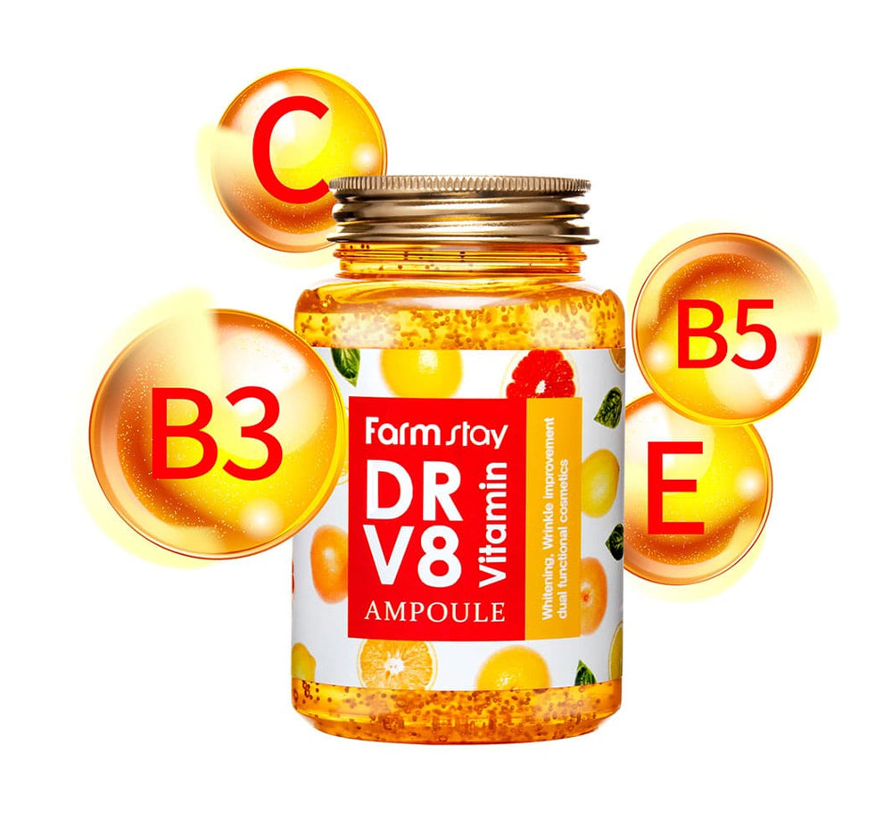 Farmstay Dr. V8 Vitamin Ampoule B3 B5 E- Korea Korean Skincare Serum - Ushops