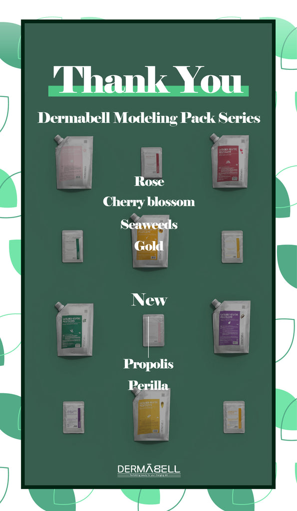 Thank You Dermabell Modeling Pack Series ◆ Rose Cherry blossom Seaweeds Gold New Propolis Perilla DERMASELL