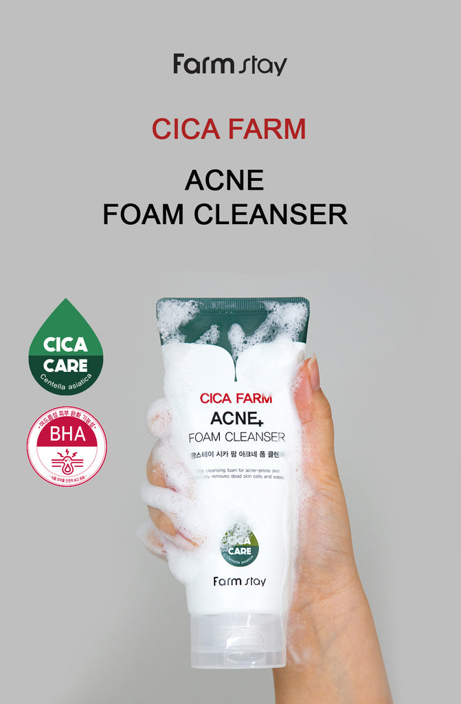 Farmstay Cica Farm Acne Foam Cleanser - Face Cleansing - Korea Skincare - Centella Asiatica - Ushops
