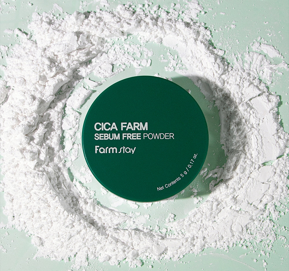 Farmstay Cica Farm Sebum Free Powder - Centella Asiatica - Gotu kola - Ushops - Korea skincare