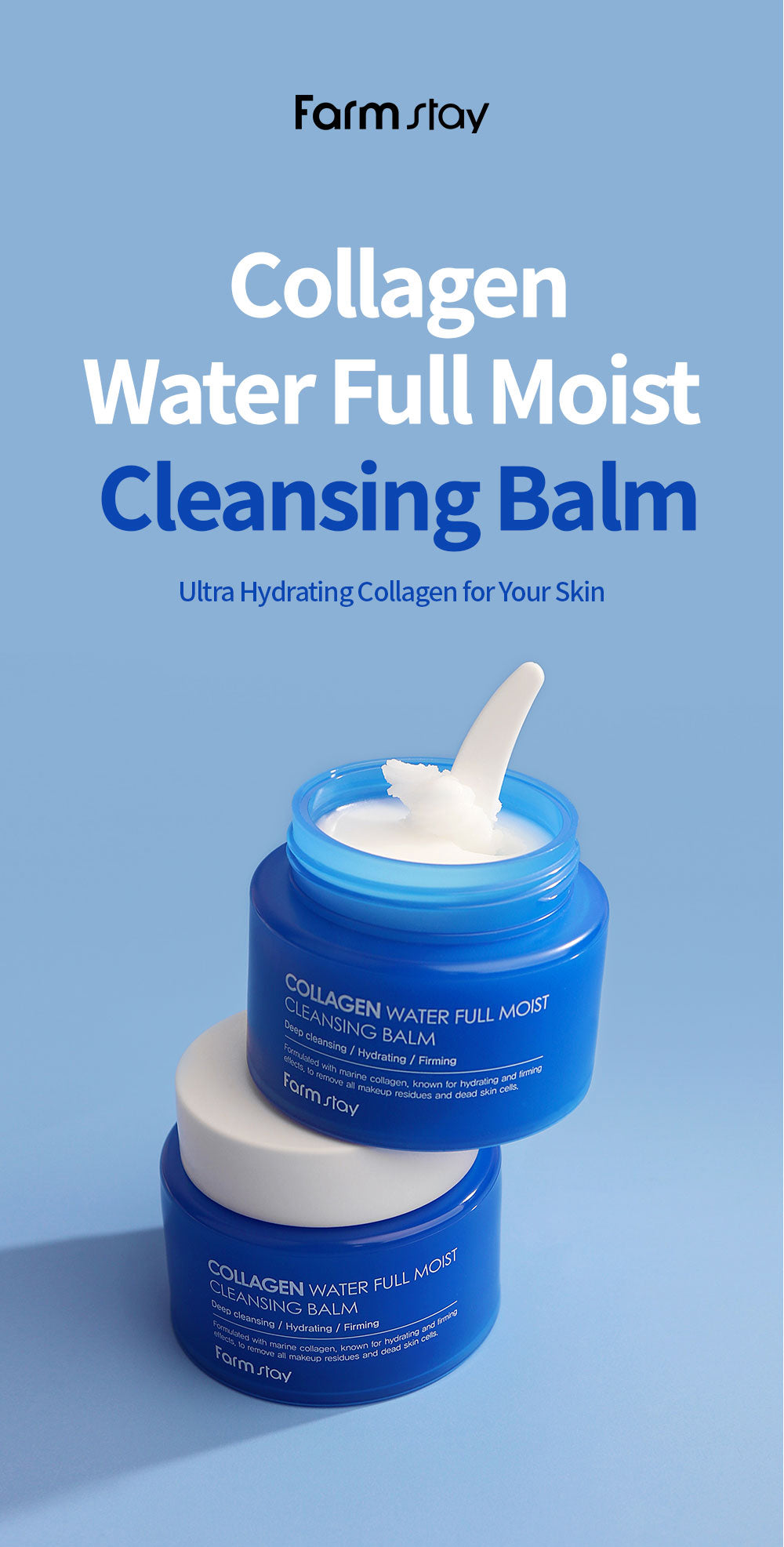 Farmstay Collagen Water Full Moist Cleansing Balm - Face Cleanser - Moisturizing - Ushops - Korea Skincare