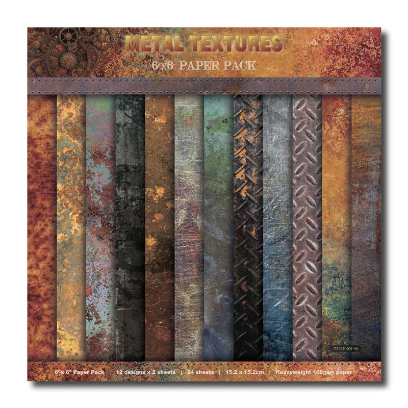 6 Inches Metal Textures Theme Background Paper<24pcs>