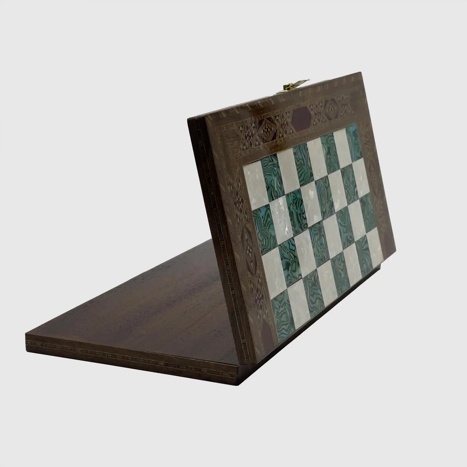 12" Medium Handmade Pattern Luxury Wooden Folding Chess Board