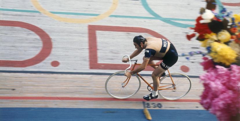 Eddy Merckx on his one-hour record in Mexico City in 1972