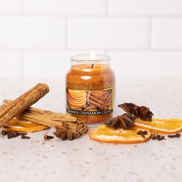 3.1 oz Holiday Clear Apothecary Jar Orange, Clove/Cinnamon