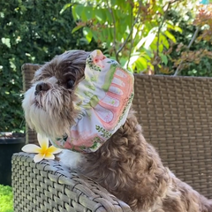 Maple & Paws_Lovely senior shihtzu wearing handmade pretty dog snood