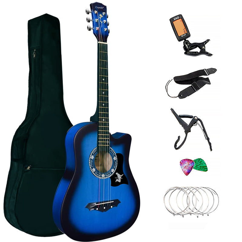 dark blue acoustic guitar