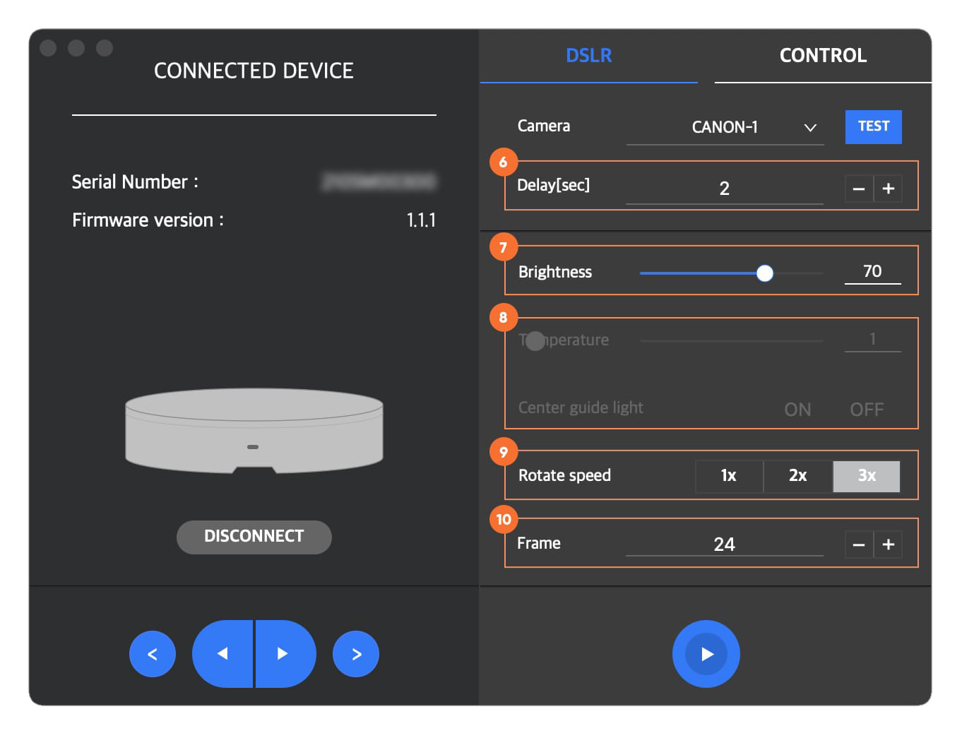 foldio360 Control features