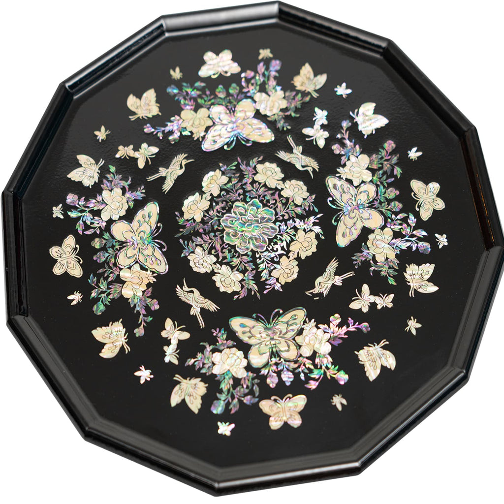 Flower art wooden jewelry box- acrylic painted octagonal box