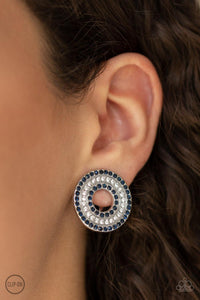 Paparazzi Accessories-Spun Out On Shimmer - Blue Earrings