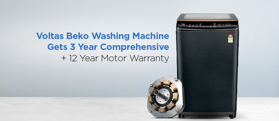 Voltas Washing Machine Gets 3 Year Comprehensive + 12 Year Motor Warranty