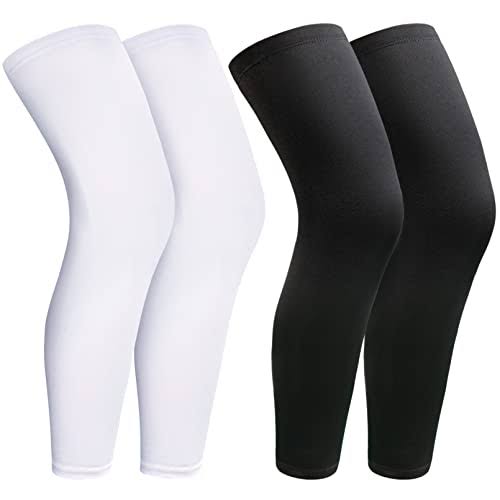 2pairs Leg Sleeves,full Leg Compression Sleeve,Compression Long Knee Sleeve,sports Compression Uv Long Leg Sleeves with Anti-slip Silicone Strips