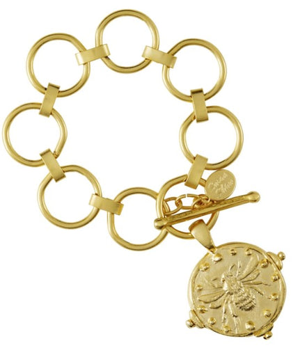 Gold Coin Charm Bracelet - Susan Shaw