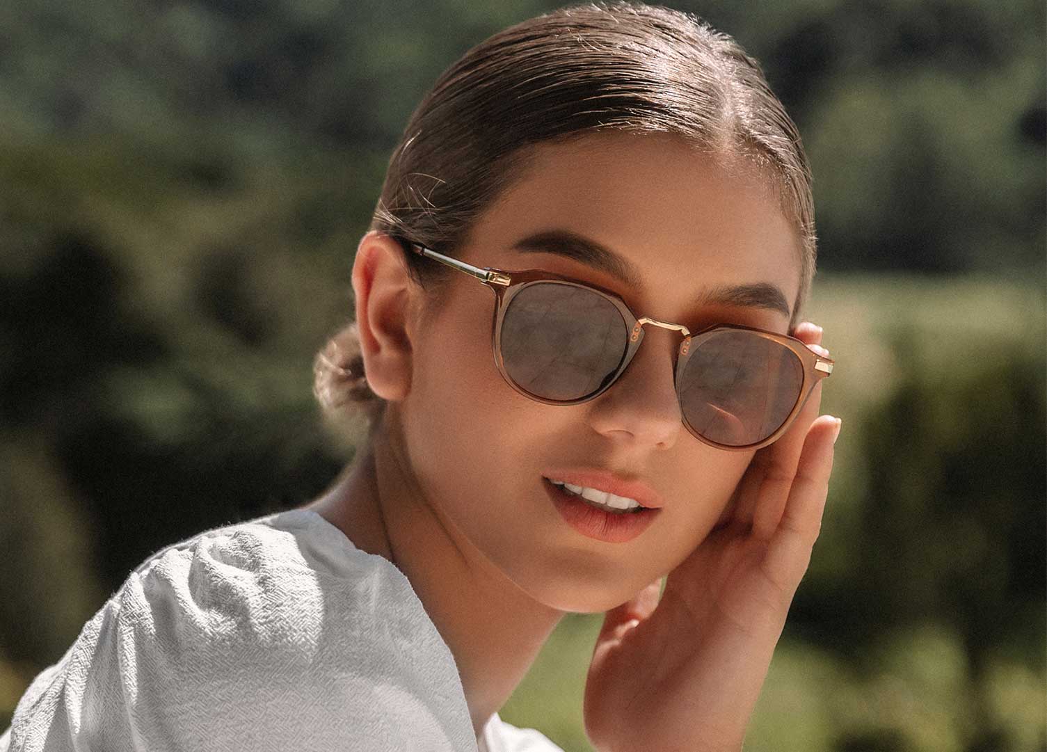 Óculos de sol femininos com lentes marrons em promoção - OFF 65%