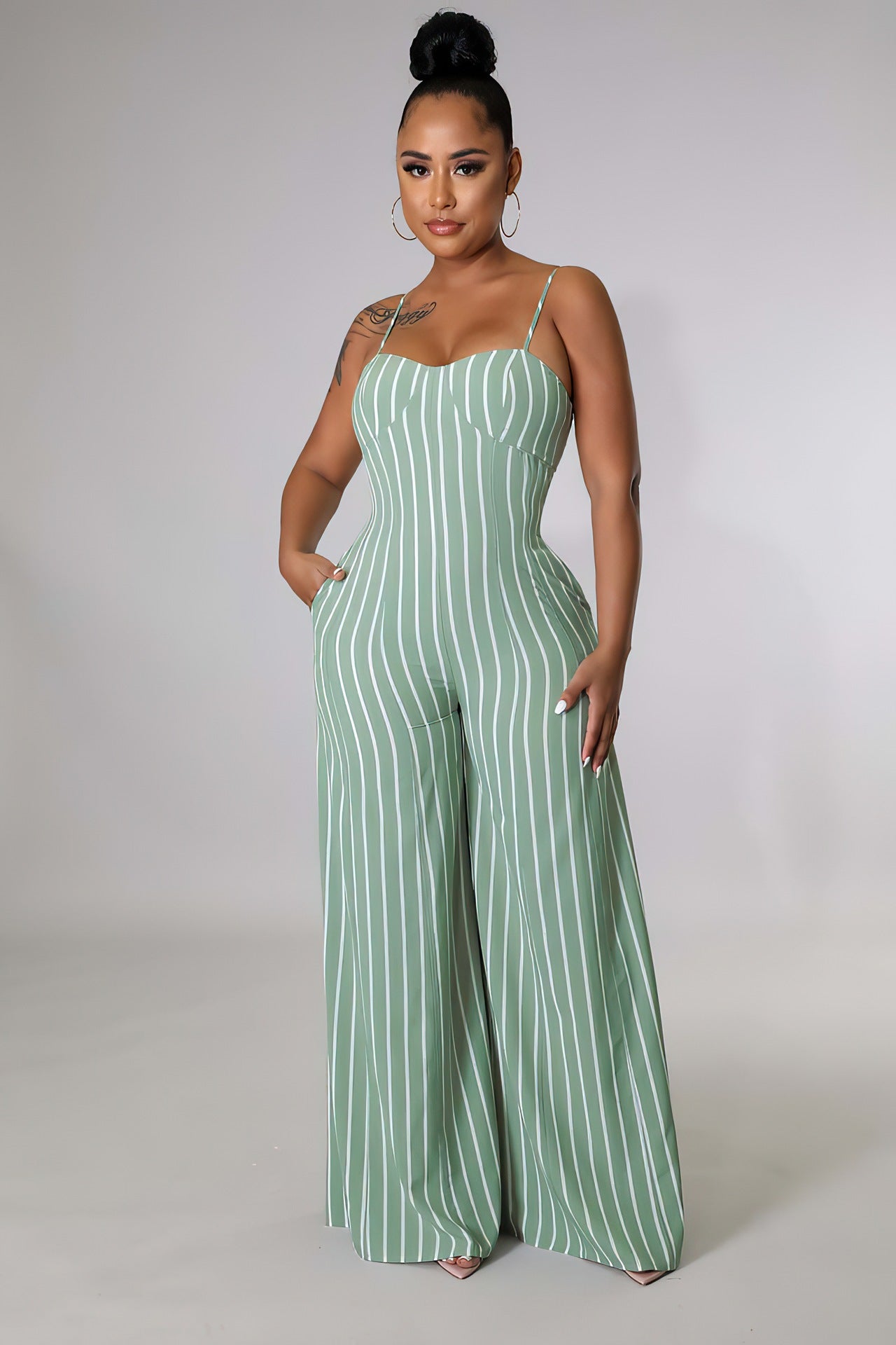 Sexy Backless Striped Wide Legs Jumpsuits – STYLEGOING