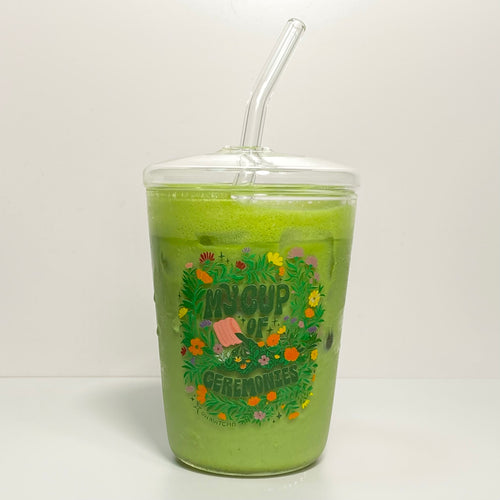 I love you so matcha Glass Cup, Straw & Lid – Oh Matcha