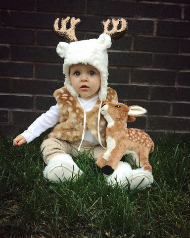 Baby dressed as a deer for HalloweenA Deer Costume for Bambi Lovers