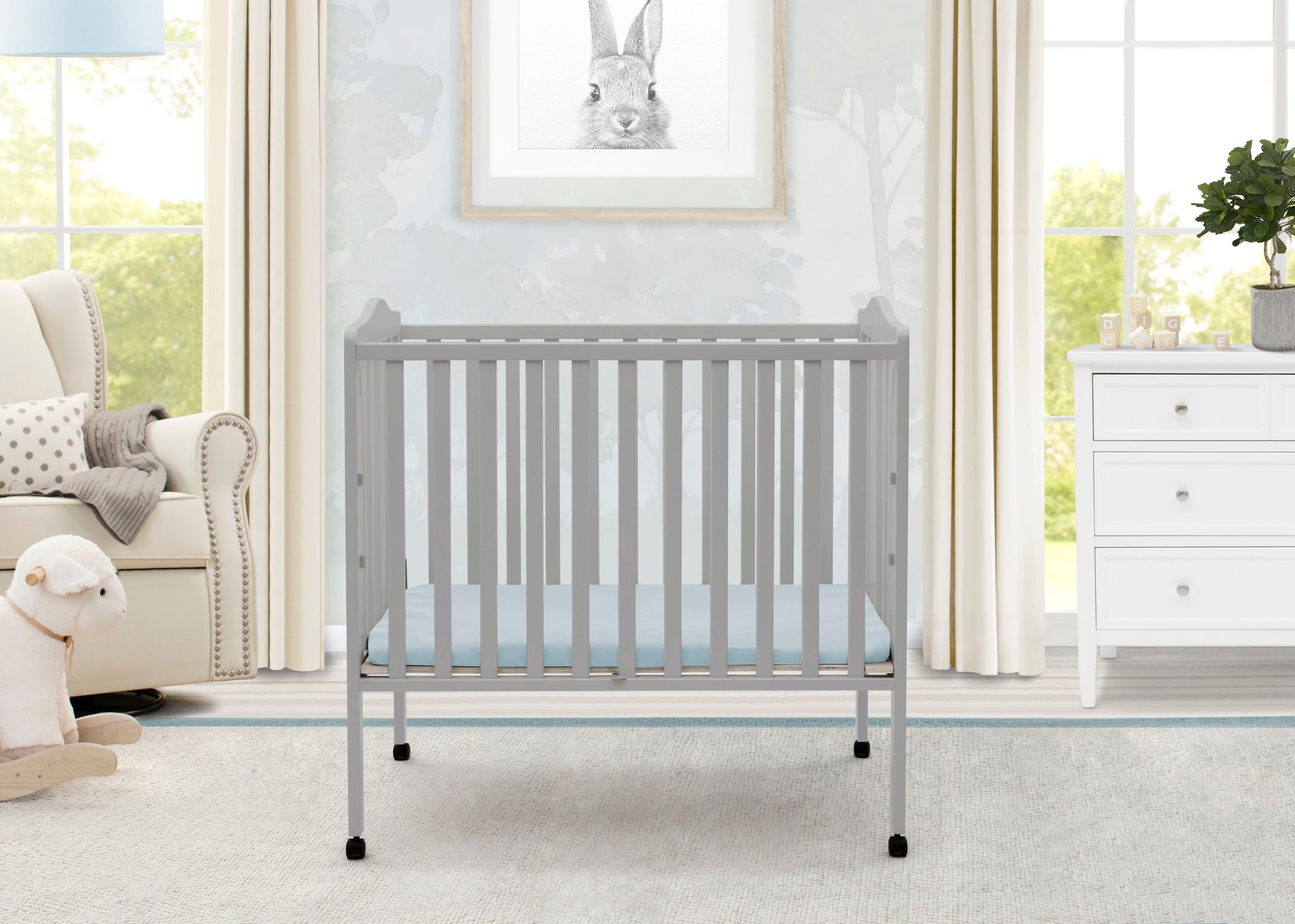 delta children folding portable mini baby crib