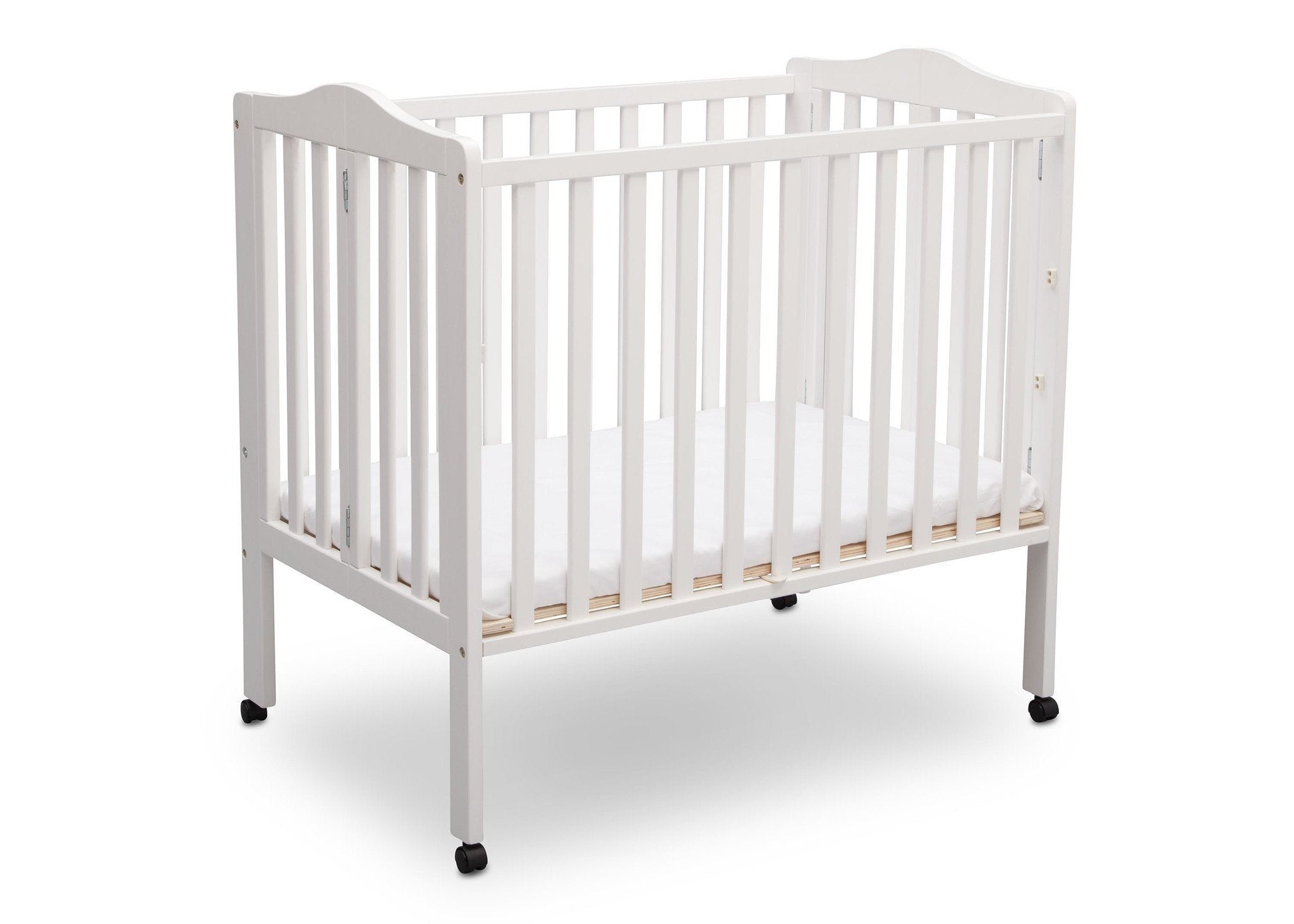 delta children portable folding crib with mattress grey