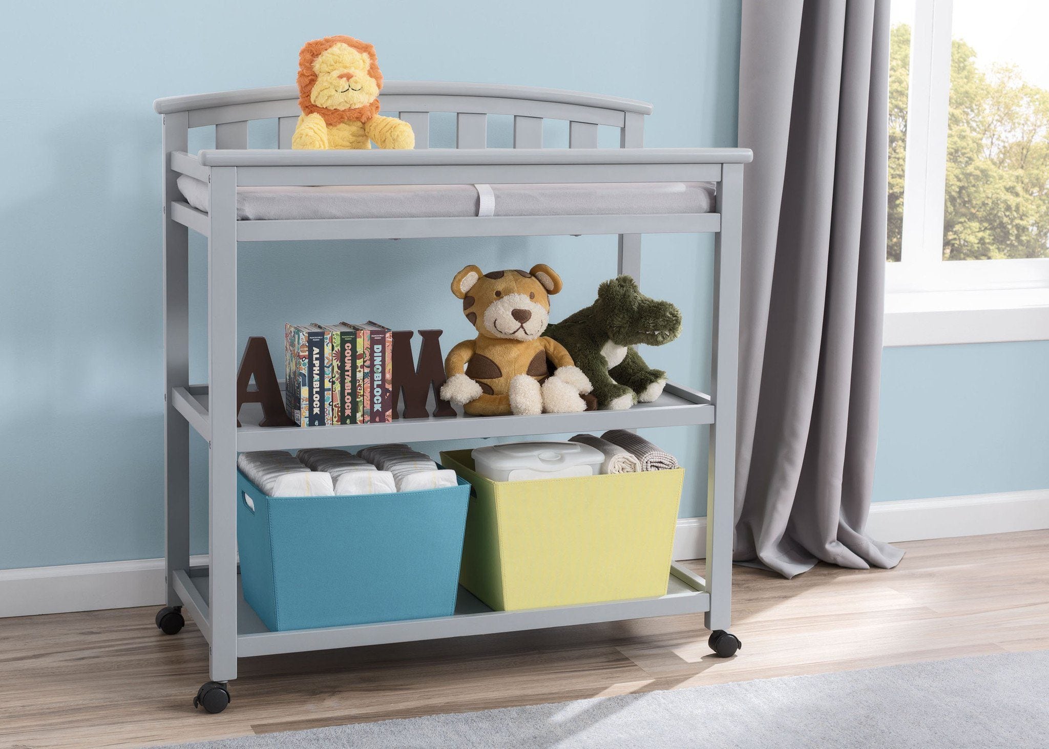 delta gray changing table