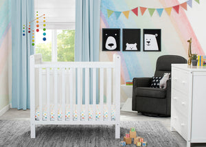 Classic Mini Crib With Mattress Convertible To Twin Bed Delta