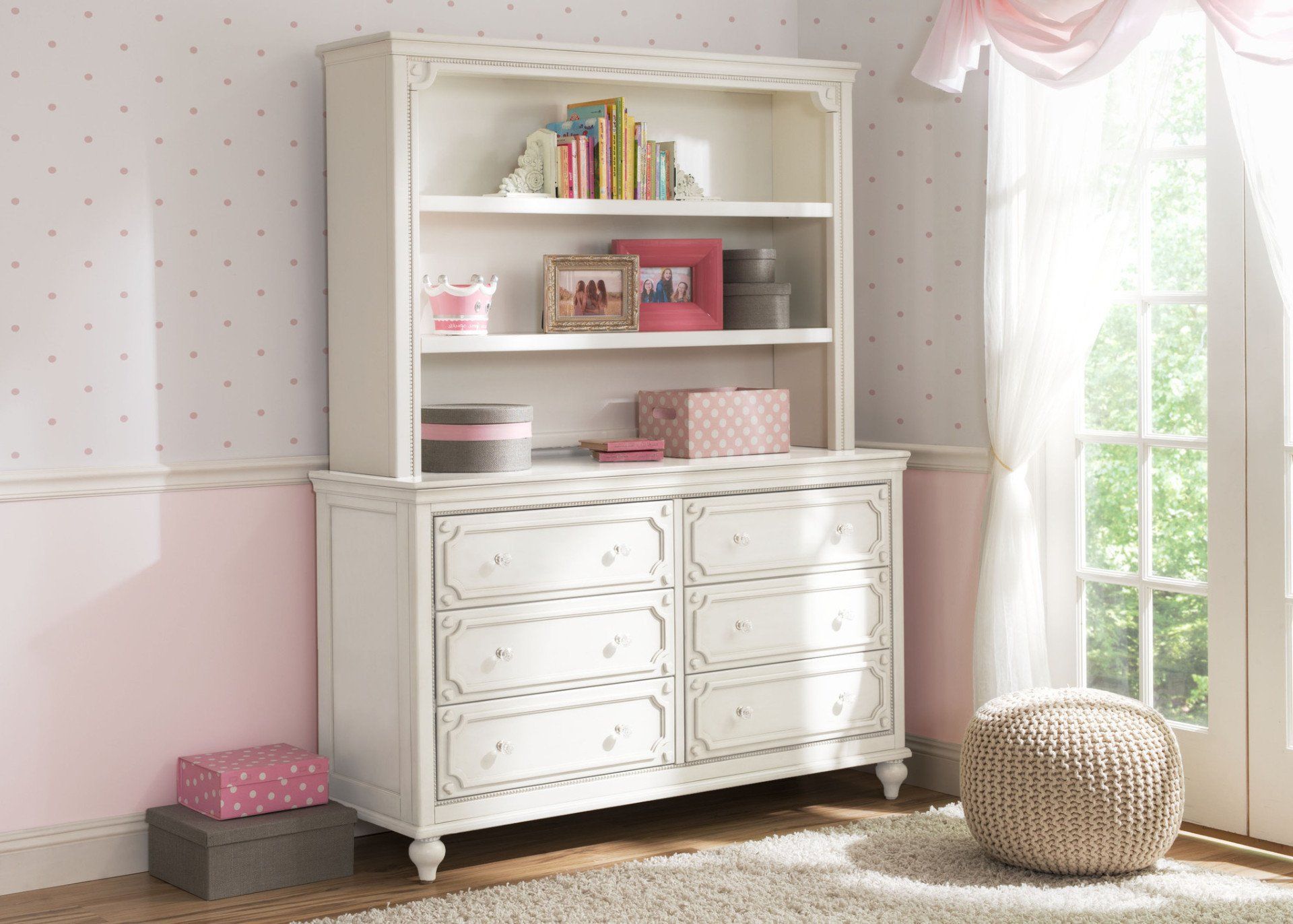 dresser with bookshelf hutch