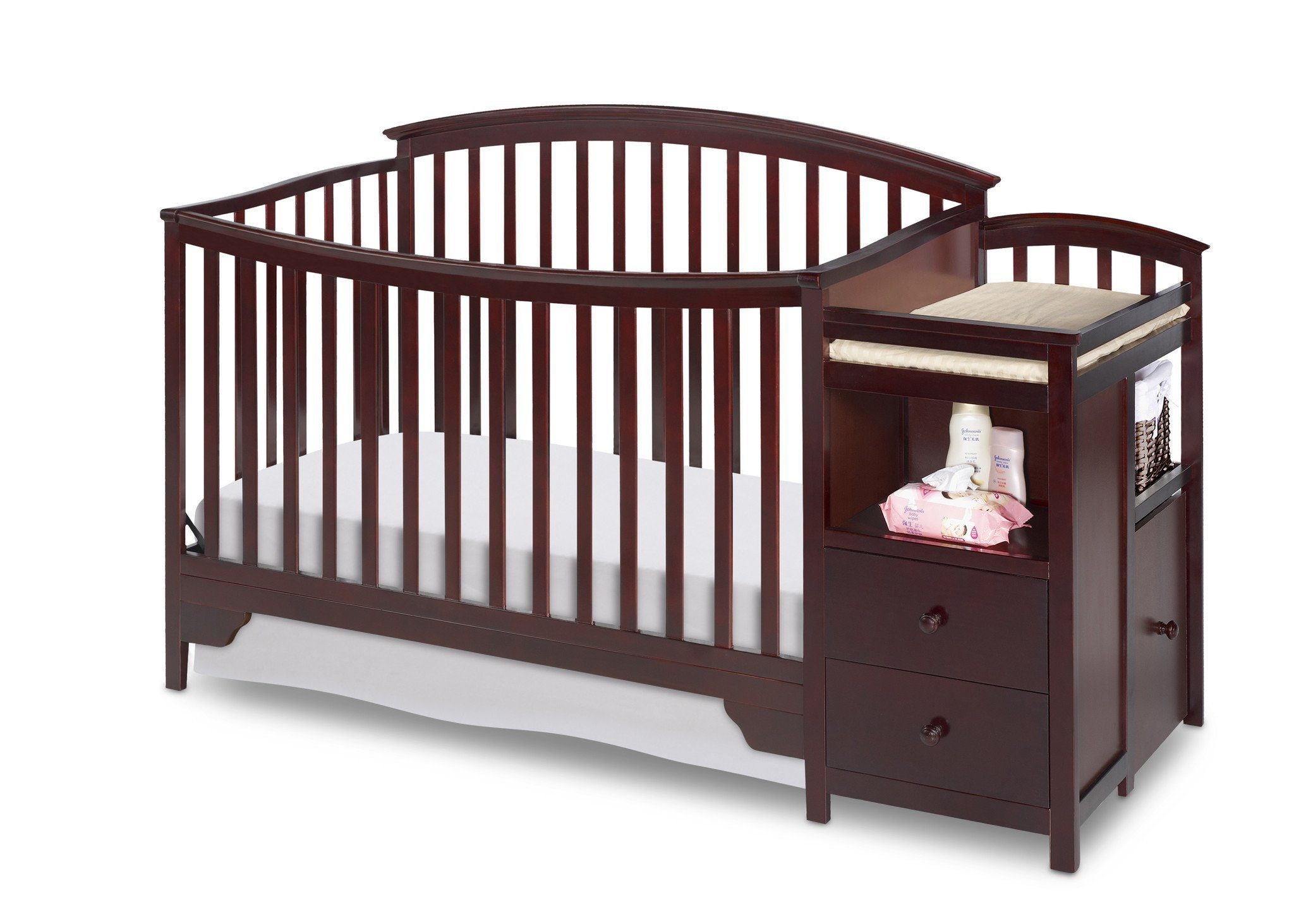 delta crib with changing table