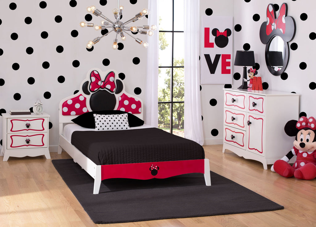 minnie mouse wooden twin bedroom collection – delta children