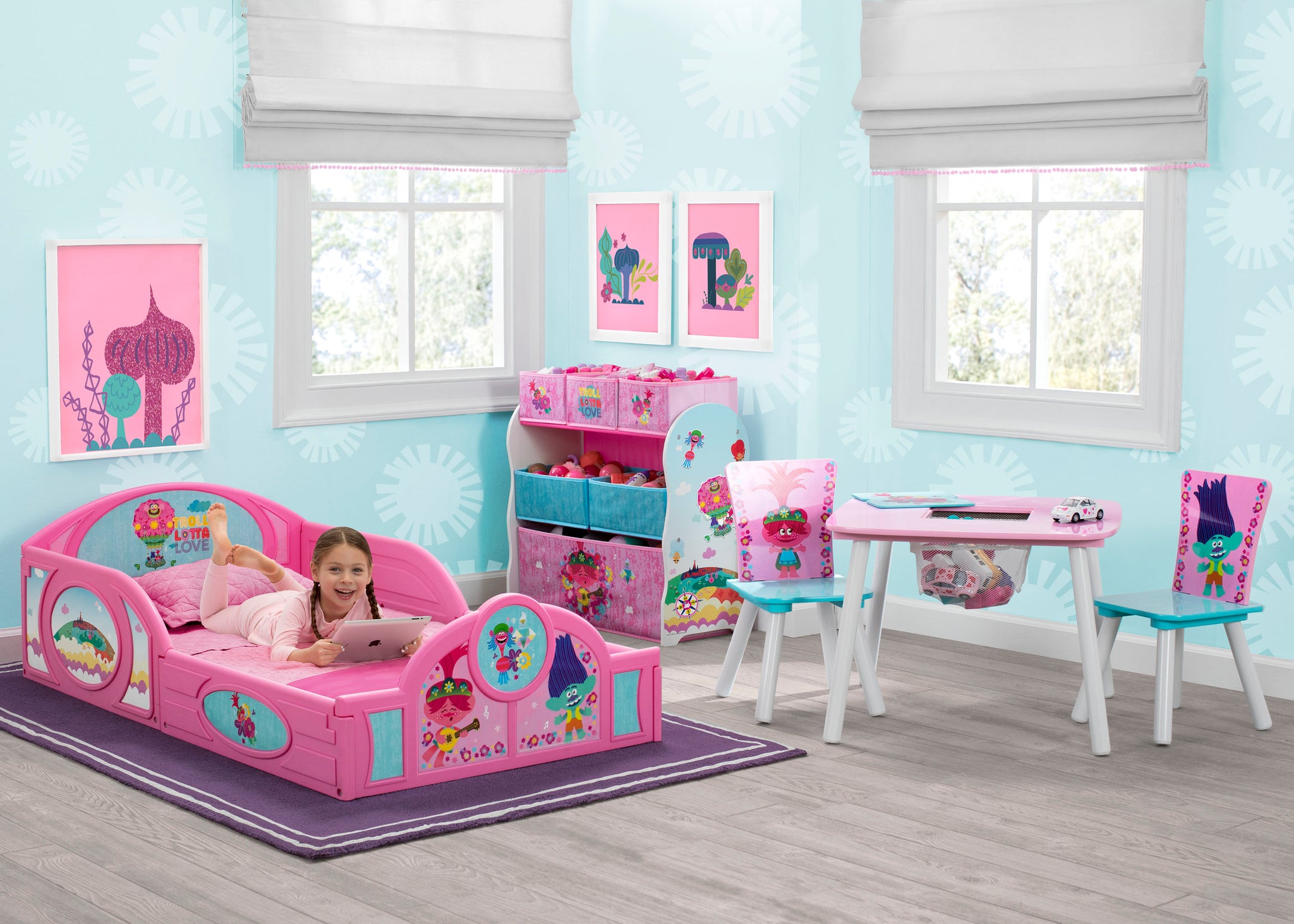 trolls toddler bed set