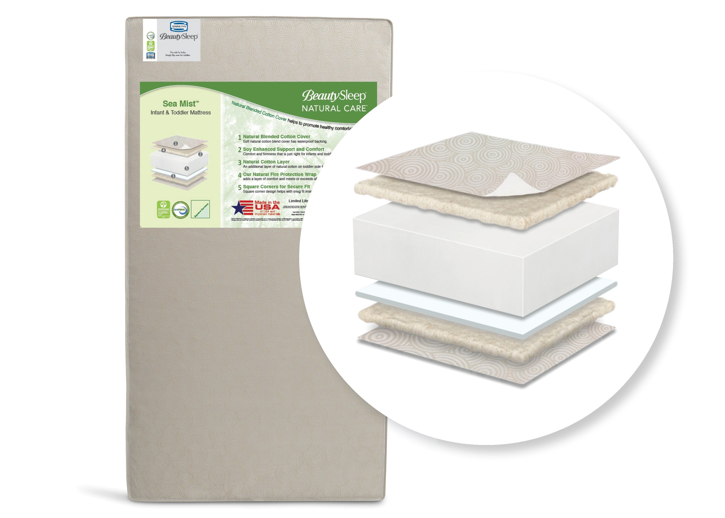 beauty sleep naturally infant & toddler mattress