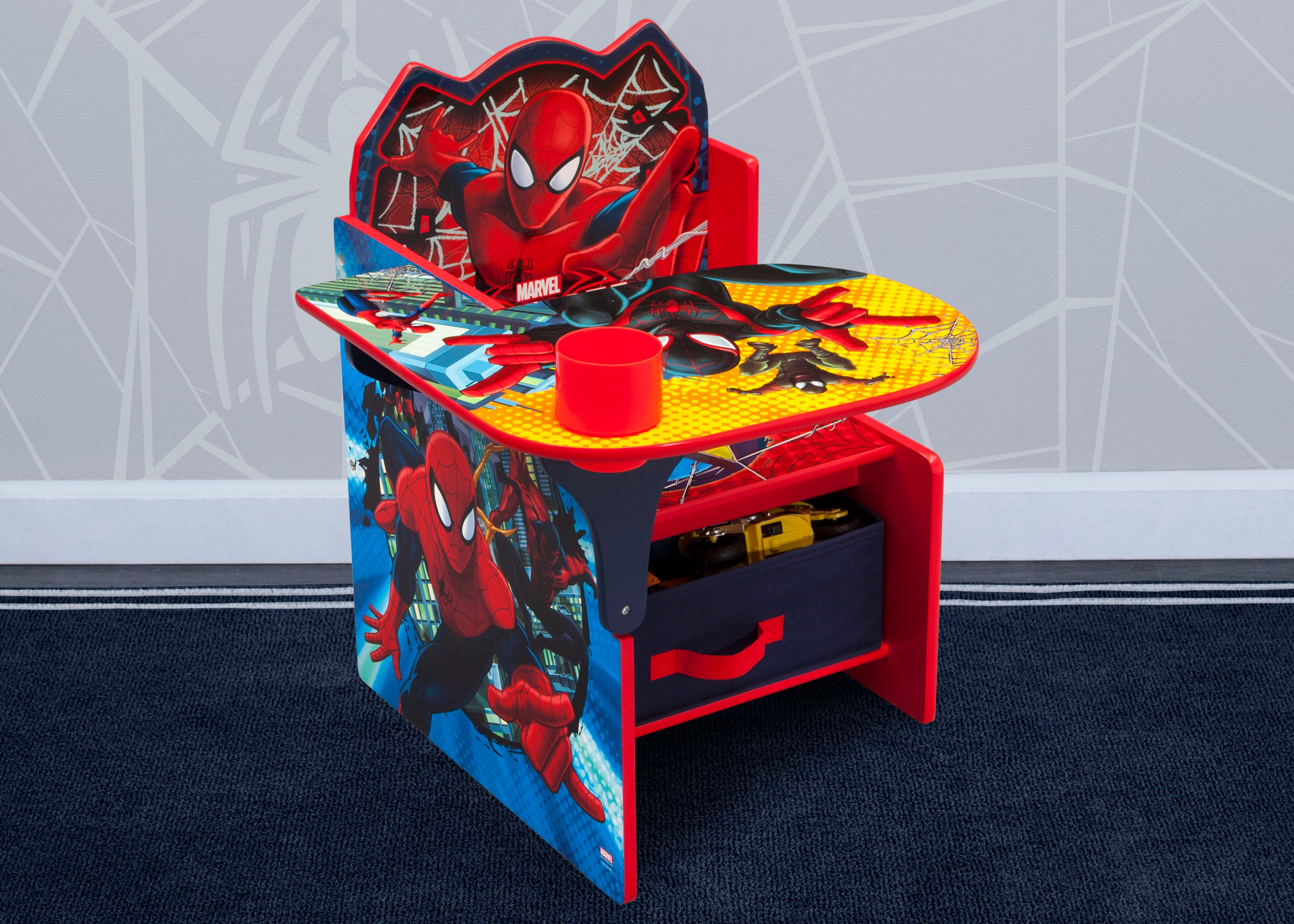 spiderman chair desk with storage bin  delta children