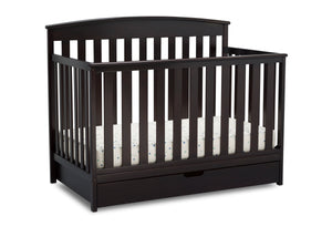 Duke 4 In 1 Convertible Baby Crib With Under Drawer Dark