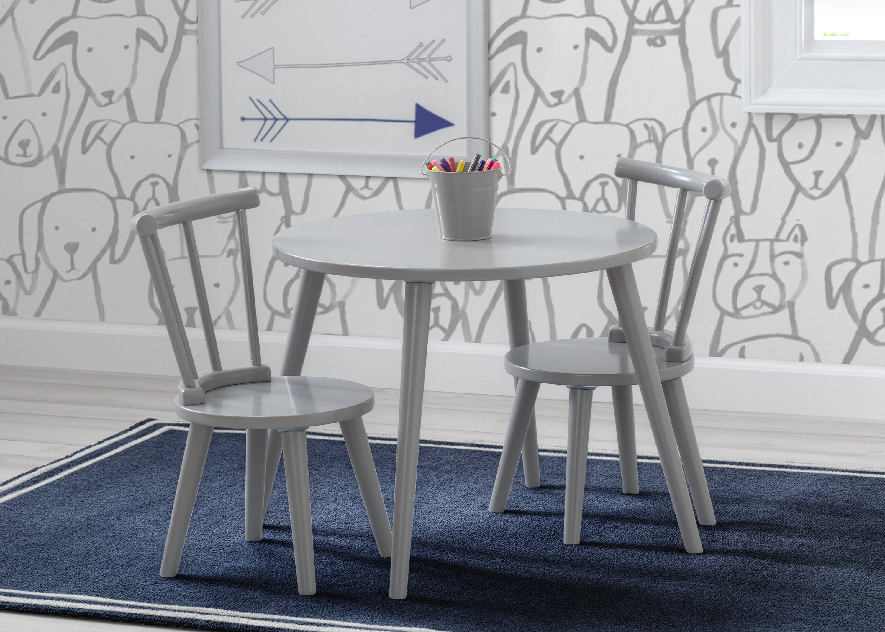 grey childrens table and chairs