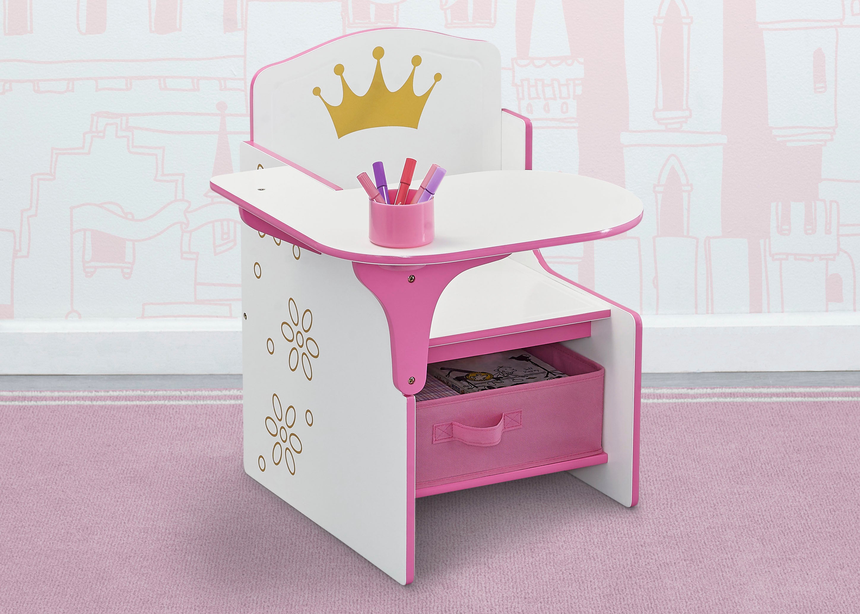 disney princess chair desk with storage bin by delta children