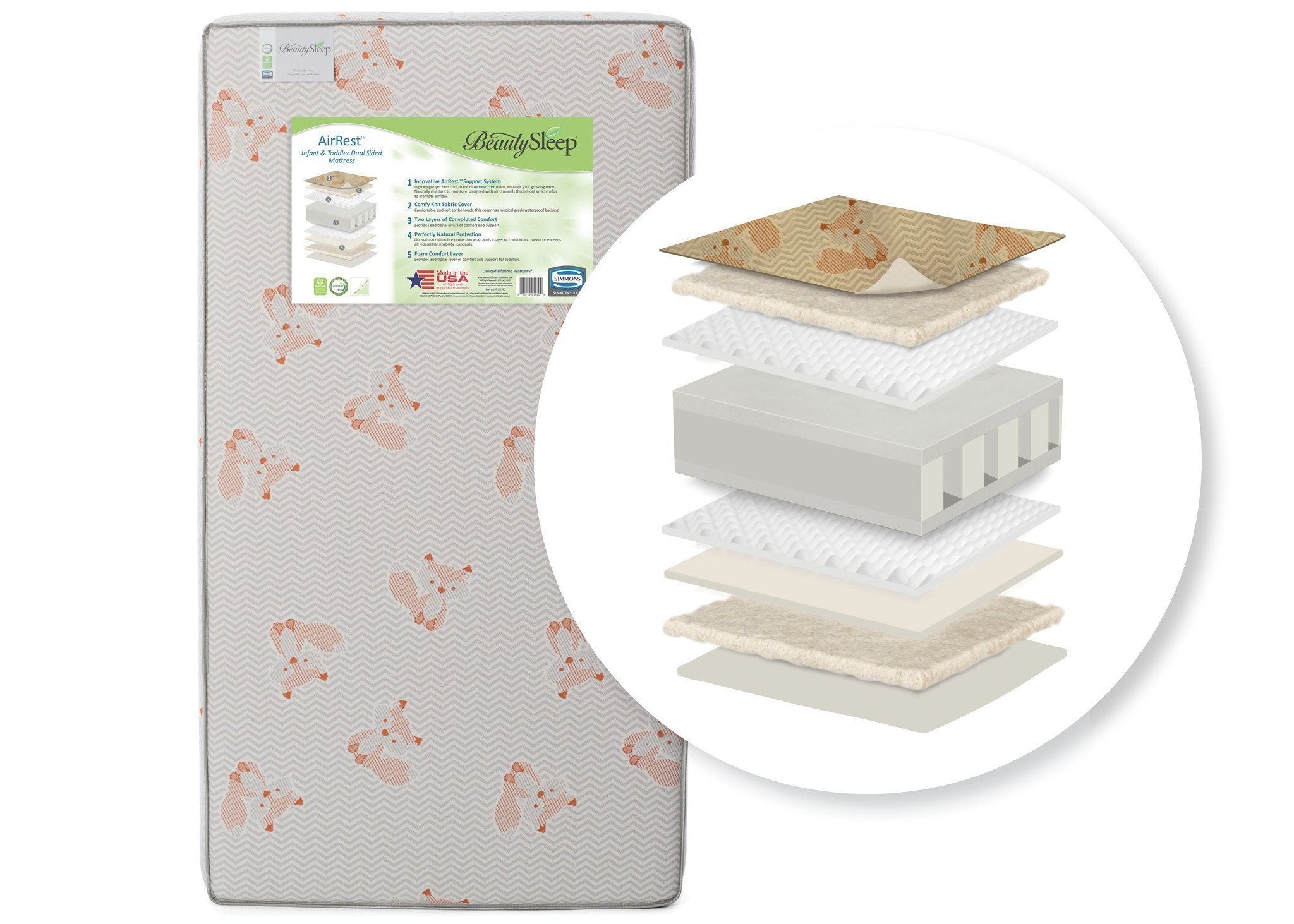 beauty sleep naturally infant & toddler mattress