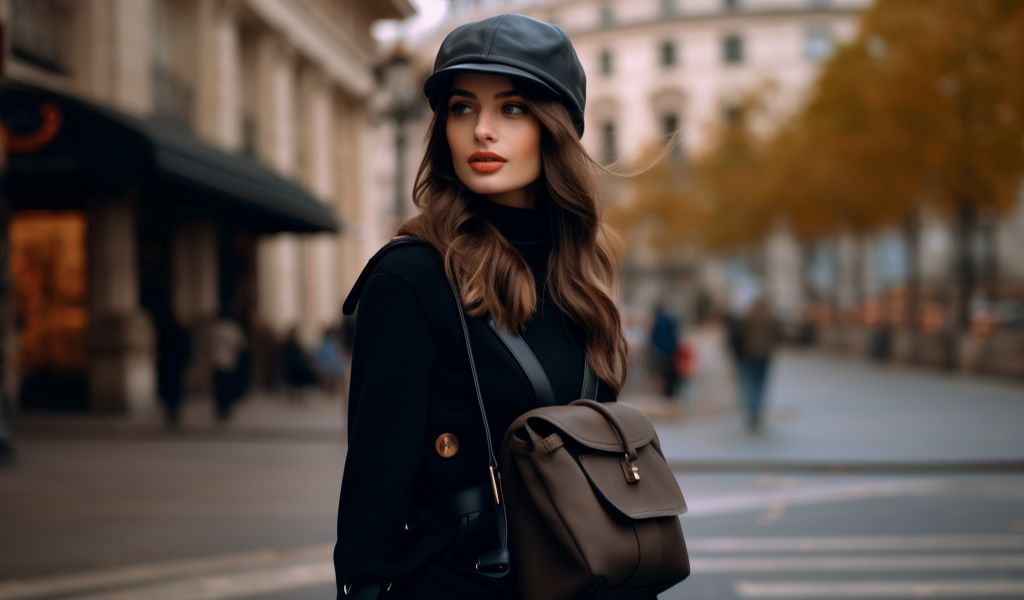 style chic avec casquette gavroche en cuir