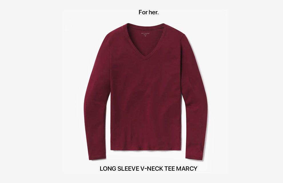 A red long sleeve tee for women