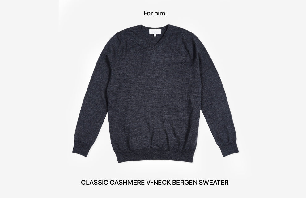 A black cashmere sweater for men